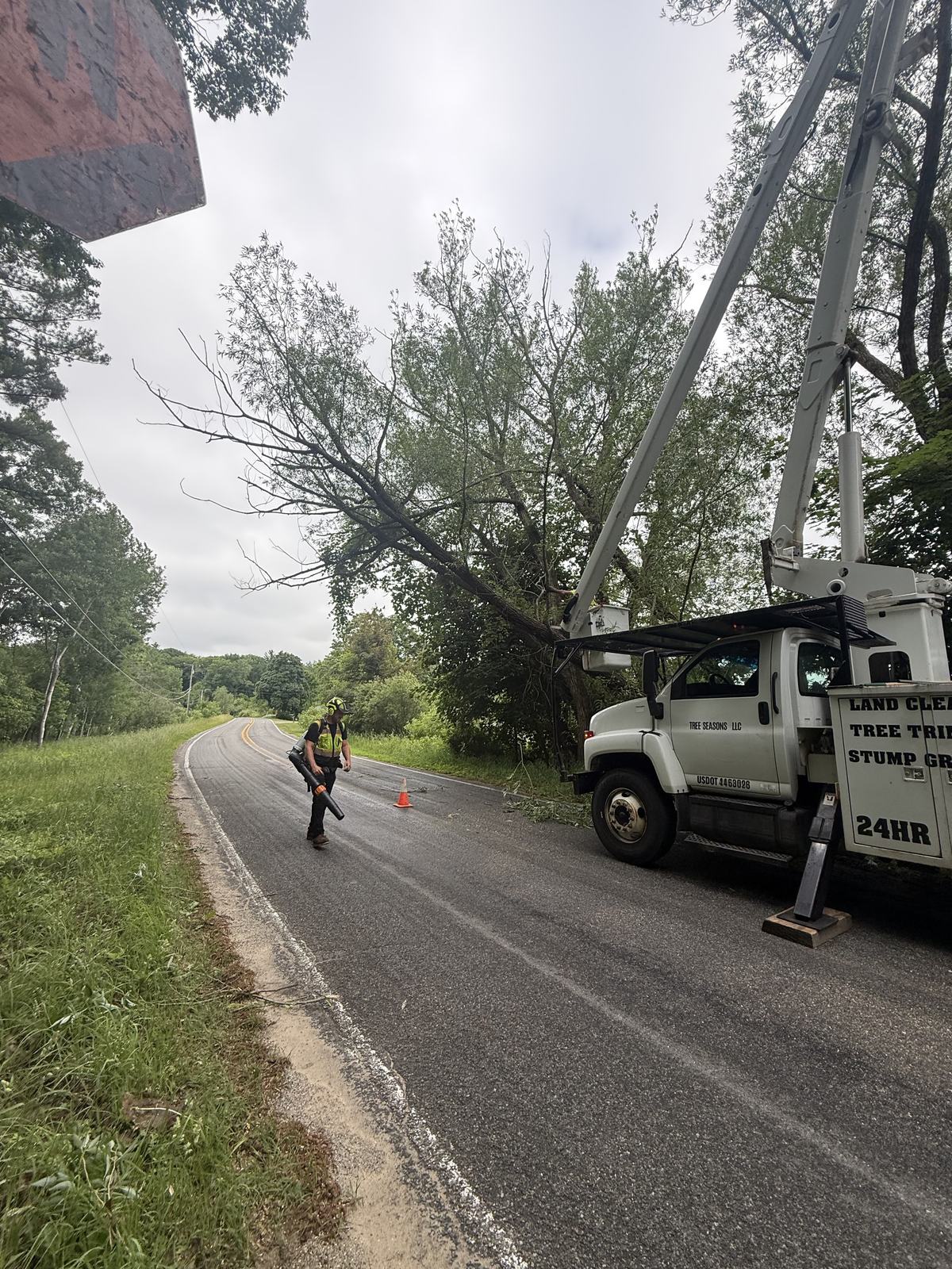 Tree Seasons Arbor Care service truck for land and lot clearing in Big Rapids, Michigan